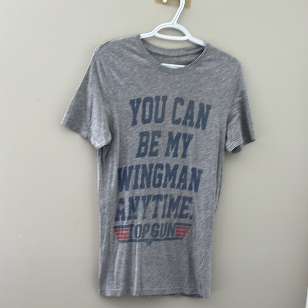 Top Gun You Can Be My Wingman Anytime Graphic T Shirt Gray Small